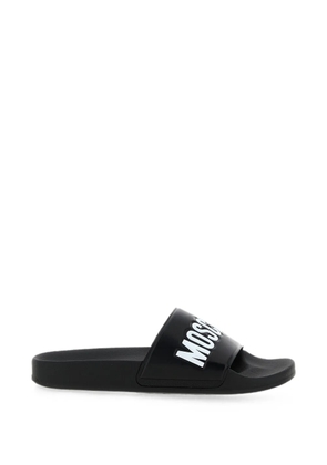 Moschino logo-embossed slides - Black
