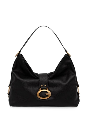GUESS USA large Camden logo-plaque pebbled shoulder bag - Black