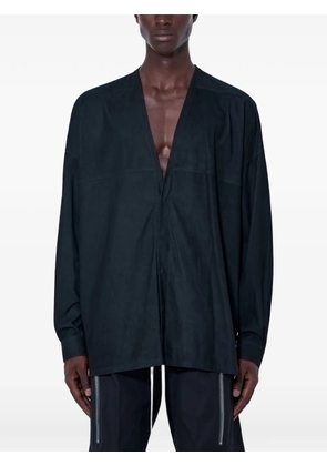 Rick Owens Lido Larry V-neck leather shirt - Black