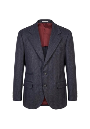 Brunello Cucinelli herringbone-weave blazer - Blue