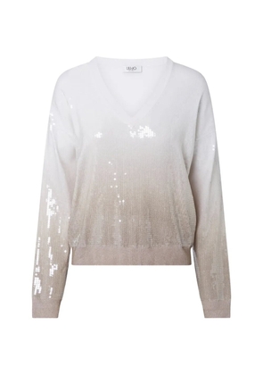 LIU JO dégradé sweater with sequins - White