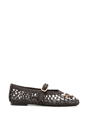 Cult Gaia Mercier bead-embellished ballet flats - Brown