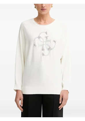 GUESS USA embellished logo-print T-shirt - White