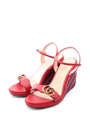 Gucci Pre-Owned 2020s Double G wedge sandals - Red