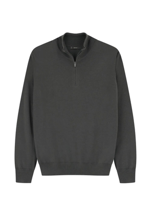 Boggi Milano quarter-zip jumper in extrafine merino wool - Grey