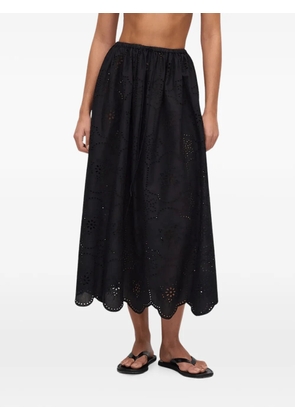 Matteau broderie-anglaise scalloped midi skirt - Black