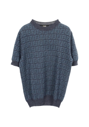 Fendi Pre-Owned 2010s Zucca knit T-shirt - Blue