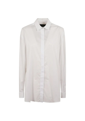 DONDUP concealed-front buttoned-cuffs shirt - White