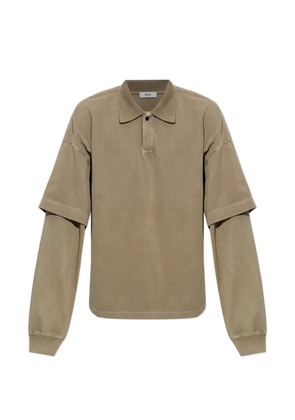 AGOLDE layered-sleeve polo shirt - Neutrals