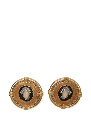 Roberto Cavalli crystal-embellished medallion earrings - Gold