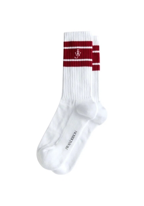 JW Anderson striped emblem socks - White