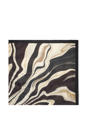 Roberto Cavalli marble-print contrast-border scarf - Neutrals
