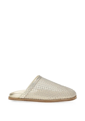 Forte Forte rhinestone-embellished mesh mules - Gold