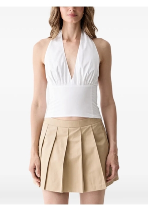 GUESS USA shirred halterneck top - White