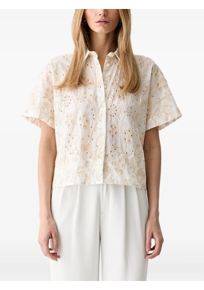 VICOLO broderie-anglaise short-sleeve shirt - White