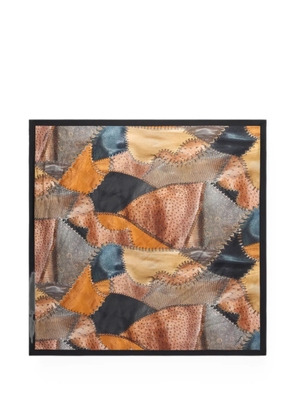 Roberto Cavalli patchwork-print scarf - Brown