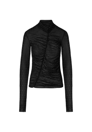 LIU JO full rhinestone tulle T-shirt - Black