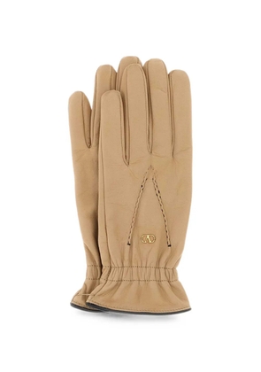 Valentino Garavani VLogo leather gloves - Neutrals