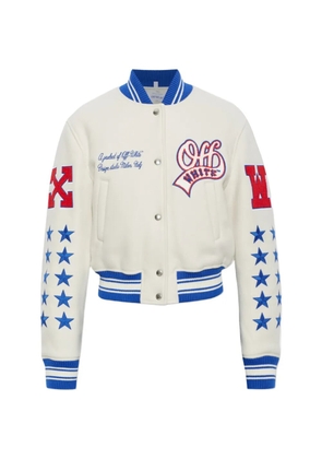 Off-White logo-patch bomber jacket - Neutrals