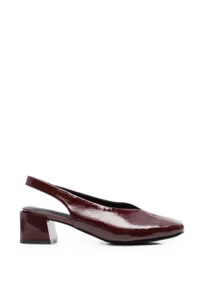LINDA BAUMANN patent-finish slingback pumps - Red