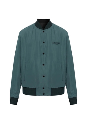 Balmain logo-embroidered reversible bomber jacket - Green