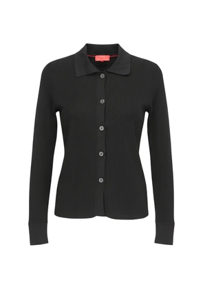 Isaia ribbed-knit long-sleeve shirt - Black