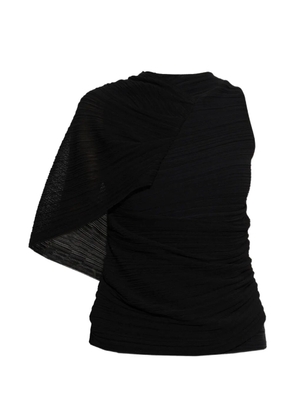 Balmain pleated one-shoulder blouse - Black