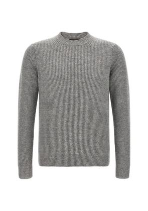 Zanone ribbed-knit crew-neck sweater - Grey