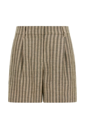 Brunello Cucinelli striped pleated shorts - Neutrals