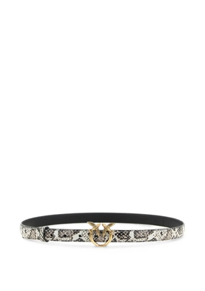 PINKO Love Birds python-print belt - White