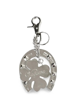 Vaquera horseshoe four-leaf clover keyring - Silver