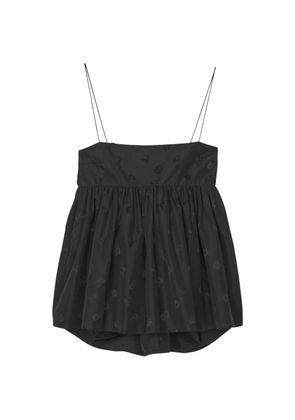 Cecilie Bahnsen Veronica floral-jacquard bow sleeveless blouse - Black