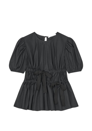 Cecilie Bahnsen Freya tied-waist pull-sleeved blouse - Black
