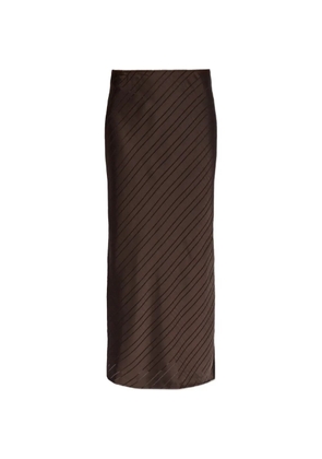SAMSOE SAMSOE Saagneta diagonal-stripe maxi skirt - Brown