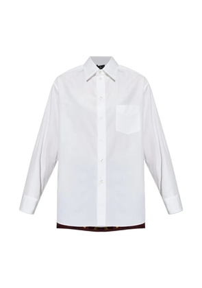 ETRO floral-print silk-panel shirt - White