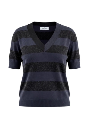 Gran Sasso glitter-effect striped top - Blue