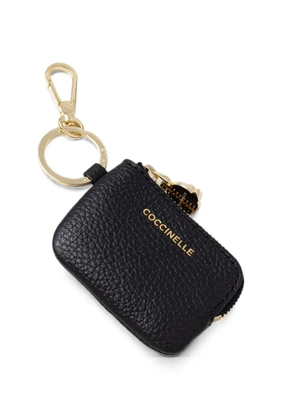 Coccinelle C-Me Softy logo-print pebbled-leather keyring - Black