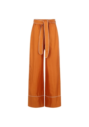 Raquel Diniz piping-detail belted palazzo pants - Orange