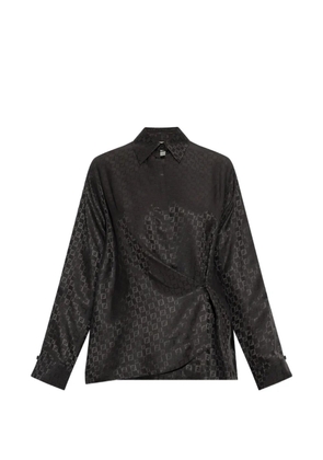 FENDI monogram-pattern wrap shirt - Black
