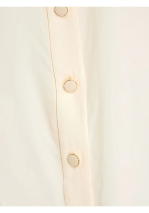 ZIMMERMANN floral-appliqué crepe de chine shirt - Neutrals