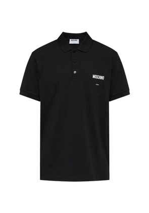 Moschino logo-embroidered polo shirt - Black