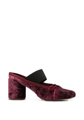 MM6 Maison Margiela velvet elasticated-strap pumps - Red