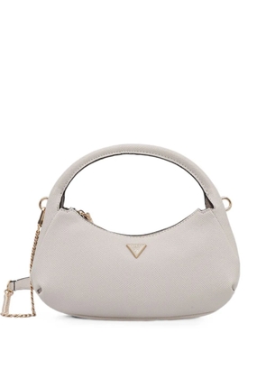 GUESS USA Gilda logo-plaque chain-link shoulder bag - White