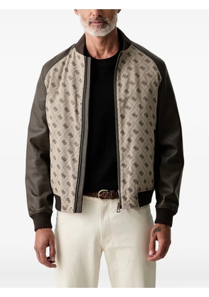 GUESS USA logo-monogram bomber jacket - Neutrals