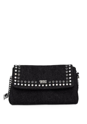 DKNY stud-embellished denim shoulder bag - Black