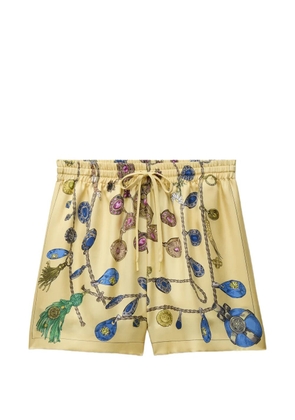 Versace printed silk twill shorts - Yellow