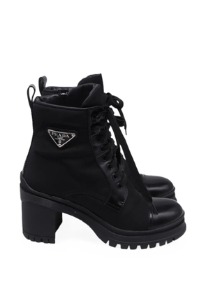 Prada Pre-Owned Re-Nylon lace-up ankle boots - Black