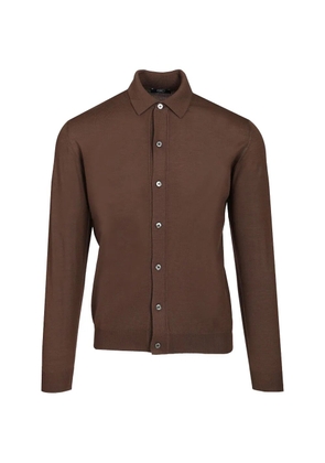 Fedeli button-down polo collar sweater - Brown
