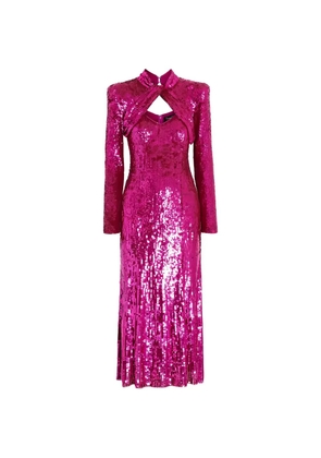 Jenny Packham twisted cutout sequined maxi dress - Pink