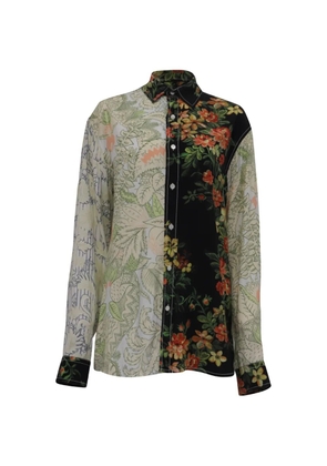 JW Anderson panelled floral-print shirt - White